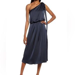 Amy Lynn One Shoulder Satin Dress